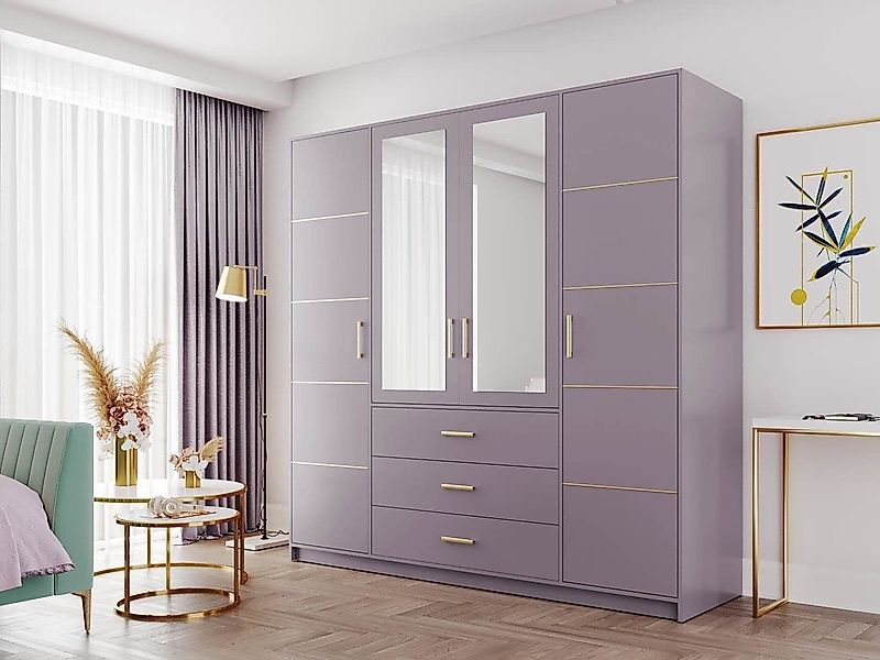 Beautysofa Kleiderschrank Kleiderschrank mit 4 türen BALI D4 Garderobenschr günstig online kaufen