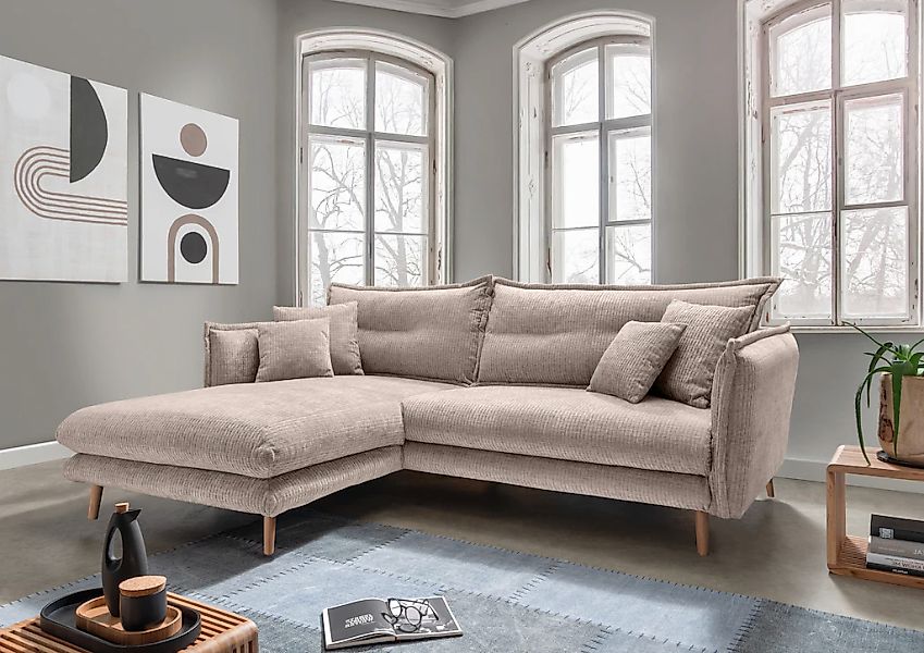 Home affaire Ecksofa "Lazio modern und bequem, schmale Armlehnen, tolle Det günstig online kaufen
