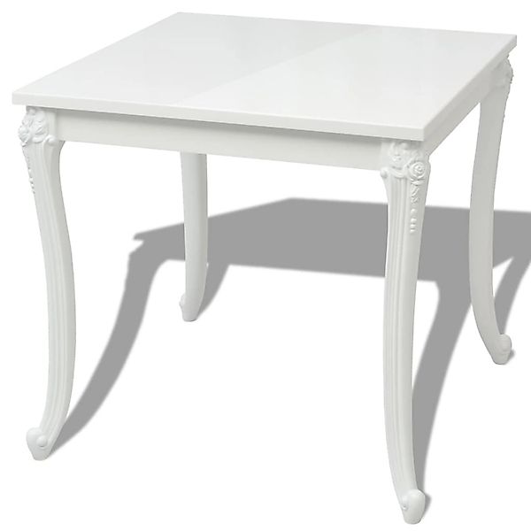 vidaXL Esstisch 80x80x76 cm Hochglanz-Weiß günstig online kaufen