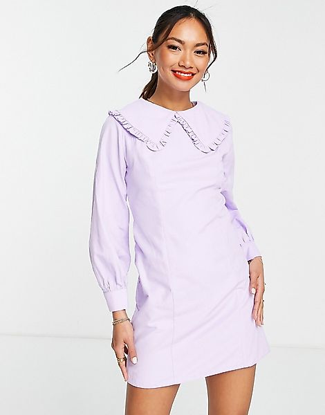Trendyol – Minikleid mit Kragen in Fliederlila günstig online kaufen