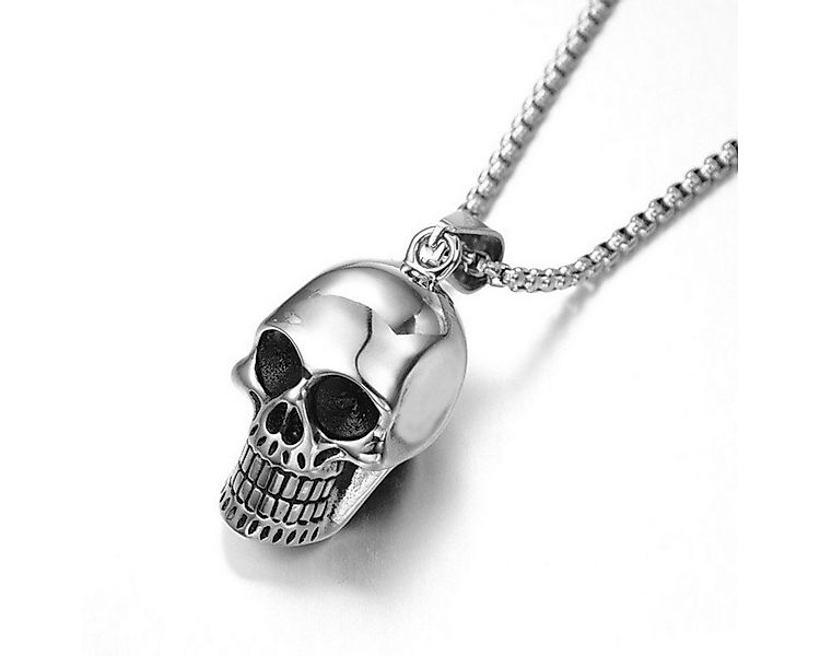 KARMA Edelstahlkette Halskette Herren mit Totenkopf Silber moderne Herrenke günstig online kaufen
