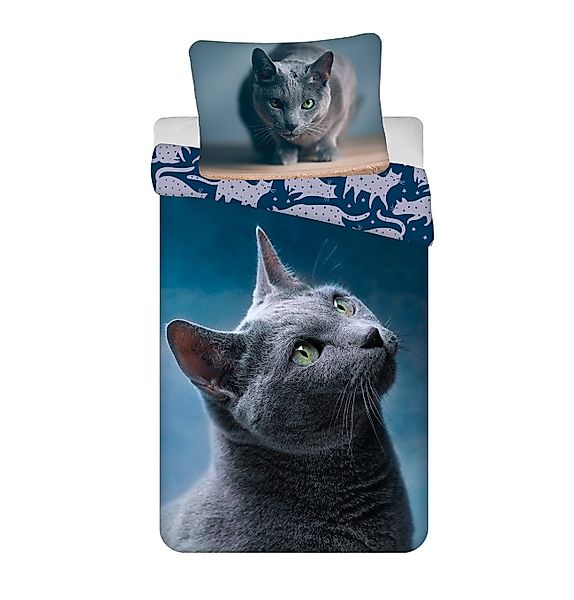 Jerry Fabrics Bettwäsche Dark Cat Baumwolle günstig online kaufen