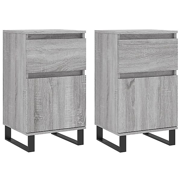 vidaXL Sideboards 2 Stk Grau Sonoma 40x35x70 cm Holzwerkstoff 831177 günstig online kaufen