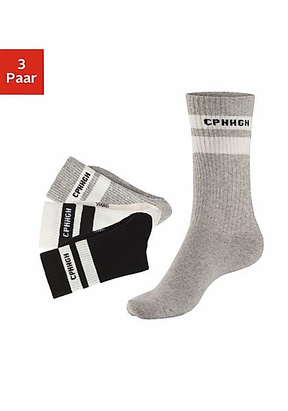 Copenhagen Studios Tennissocken, (Packung, 3 Paar), mit Streifendesign und günstig online kaufen