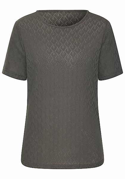 Vivance Kurzarmshirt "mit modischem Ajour-Muster" aus weicher Baumwoll-Qual günstig online kaufen