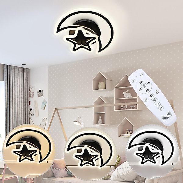 Jibenhome Deckenleuchte LED Deckenlampen Schwarz Dimmbar günstig online kaufen