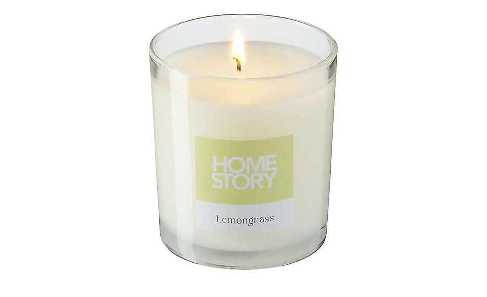 HOME STORY Duftkerze im Glas "Lemongrass"   ¦ grün ¦ Wachs,Glas ¦ Maße (cm) günstig online kaufen
