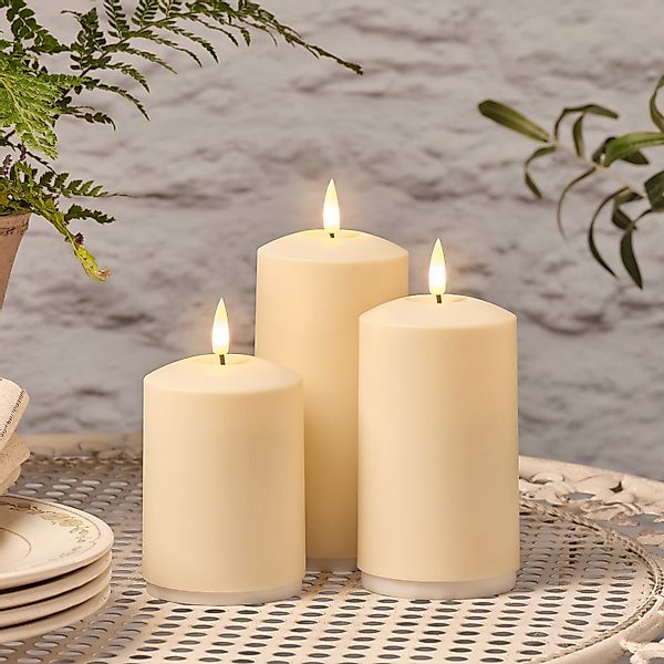 3er Set TruGlow® Solarkerzen wiederaufladbar mit Fernbedienung günstig online kaufen