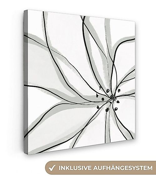 OneMillionCanvasses® Leinwandbild Blume - Kunst - Weiß - Schwarz, Fotodruck günstig online kaufen