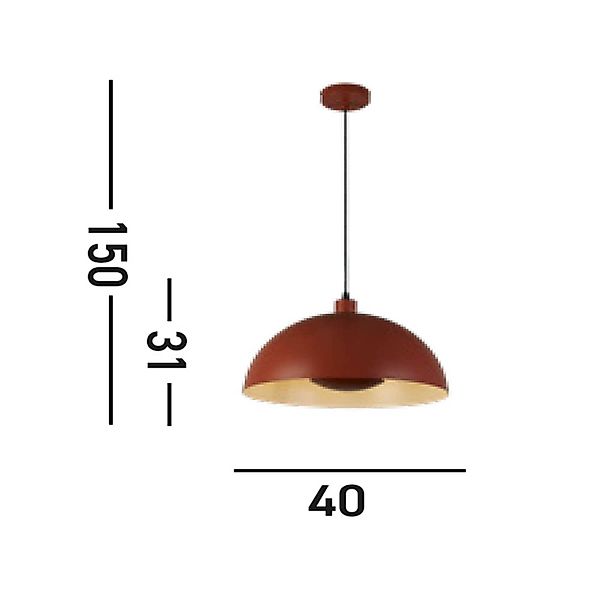 Hängeleuchte Mars, dunkel-orange, Ø 40 cm, Stahl günstig online kaufen