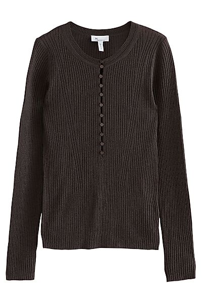 Next Strickpullover Gerippter Henley-Pullover aus 100 % günstig online kaufen