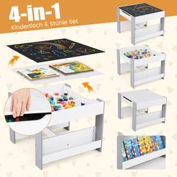 COSTWAY Kindersitzgruppe, (3-tlg), Holz mit Aufbewahrungsboxen günstig online kaufen