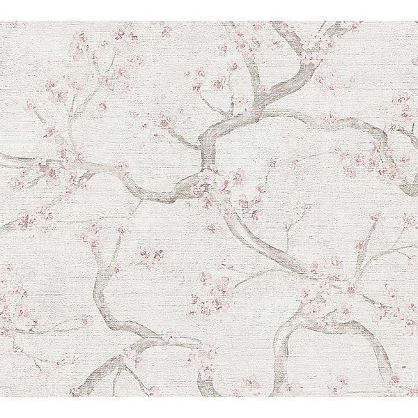 A.S. Creation Vliestapete Blütenmuster Floral 10,05 m x 0,53 m Creme-Rosa F günstig online kaufen