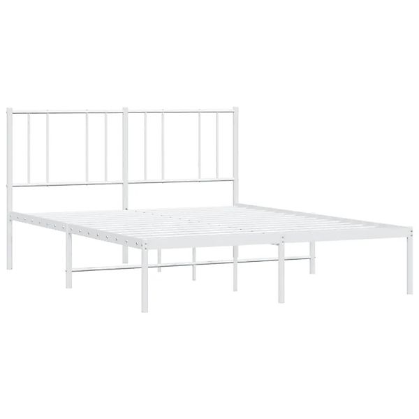 vidaXL Bettgestell mit Kopfteil Metall Weiß 140x190 cm 352529 günstig online kaufen