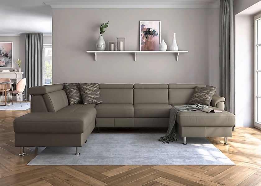 sit&more Wohnlandschaft "Freetown U-Form" Kopfteilverstellung und Federkern günstig online kaufen