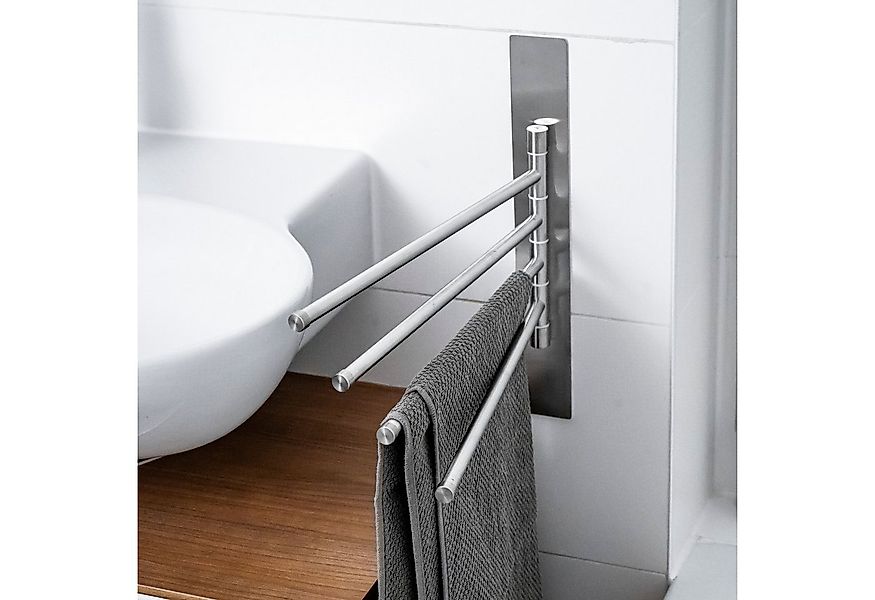 ELMOWO Handtuchhalter Handtuchhalter 4-armig ohne Bohren aus Edelstahl zur günstig online kaufen