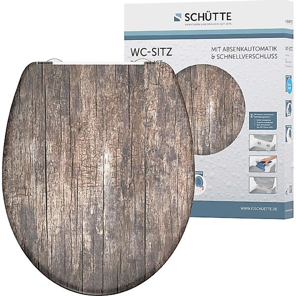 Schütte WC-Sitz Old Wood, Duroplast, mit Absenkautomatik und Schnellverschl günstig online kaufen