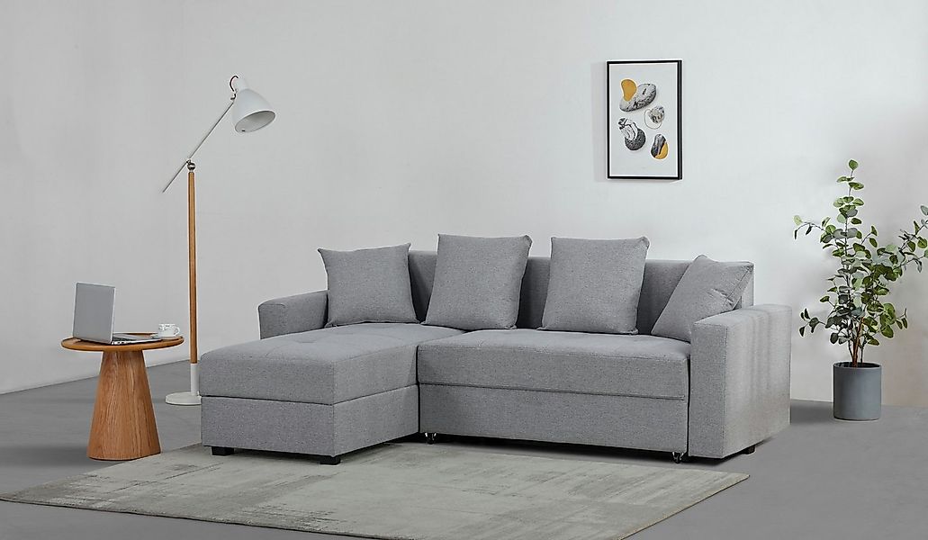 Ecksofa "KILLAM, 217 cm, L-Form, mit Schlaffunktion u. Bettkasten" Schlaffu günstig online kaufen