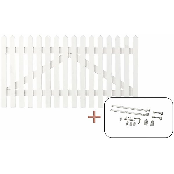 Einzeltor Skagen Lux Nadelholz Weiß 150 cm x 80 cm günstig online kaufen