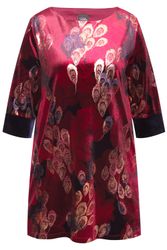 Ulla Popken Longshirt Samttunika bedruckt U-Boot-Ausschnitt günstig online kaufen