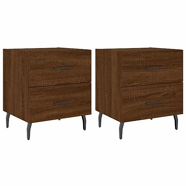 vidaXL Nachttische 2Stk Braun Eichen-Optik 40x35x47,5cm Holzwerkstoff Model günstig online kaufen