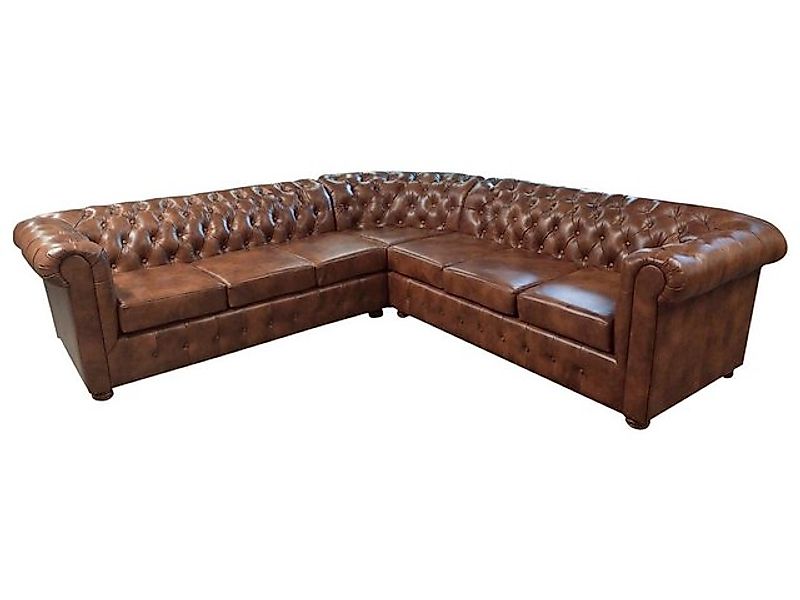 JVmoebel Ecksofa Chesterfield Braunes Ecksofa Luxus L-Form Leder Couch Wohn günstig online kaufen