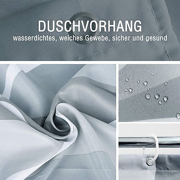 BYSURE Duschvorhang Breite 180 cm, Anti-Schimmel günstig online kaufen