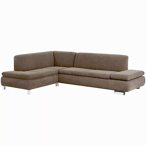 58 aufm Kessel Sofa mit Ottomane links Kaye Bezug Veloursstoff Metallfuß ve günstig online kaufen