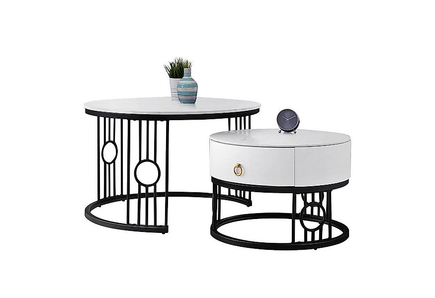 OKWISH Couchtisch Satztisch Rund Beistelltisch Kaffeetisch Wohnzimmertisch günstig online kaufen