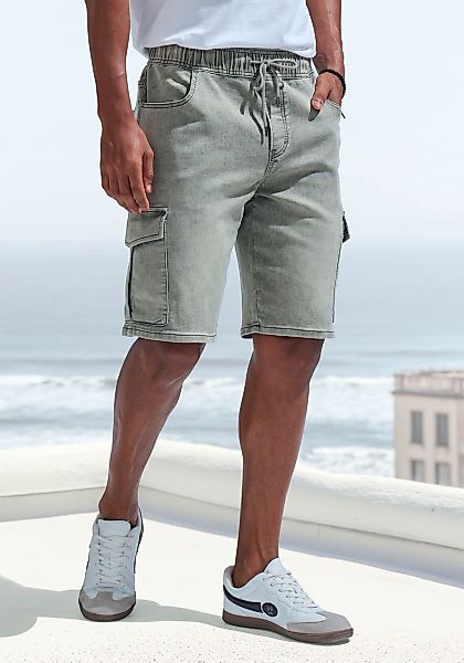 John Devin Jogg Pants, mit Cargotaschen, knielang, elastische Schlupf-Bermu günstig online kaufen