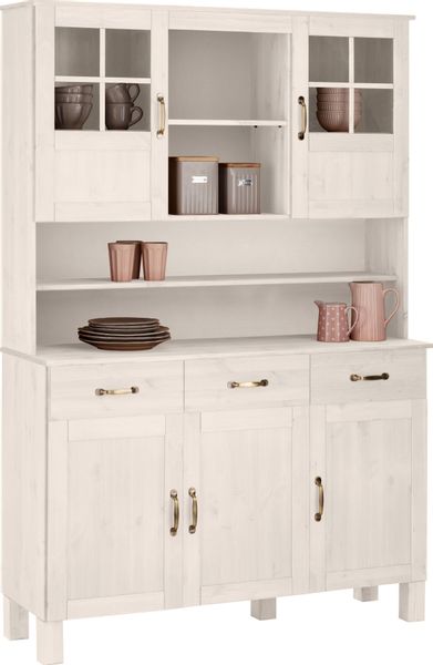 Home affaire Küchenbuffet "Alby" Breite 125 cm, 2 Glastüren, 2 Schubladen günstig online kaufen