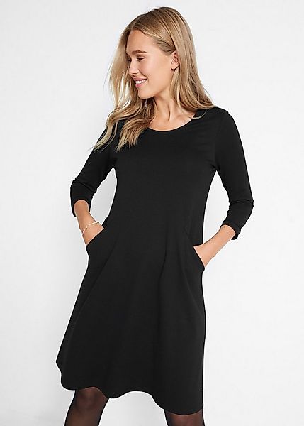 bonprix Shirtkleid leicht ausgestellte A-Linie, knieumspielende Länge, 3/4- günstig online kaufen