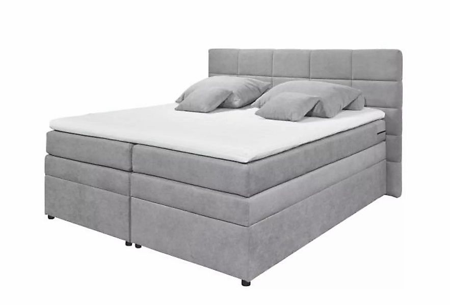 Boxspringbett Tannie 180 x 200 Hellgrau günstig online kaufen