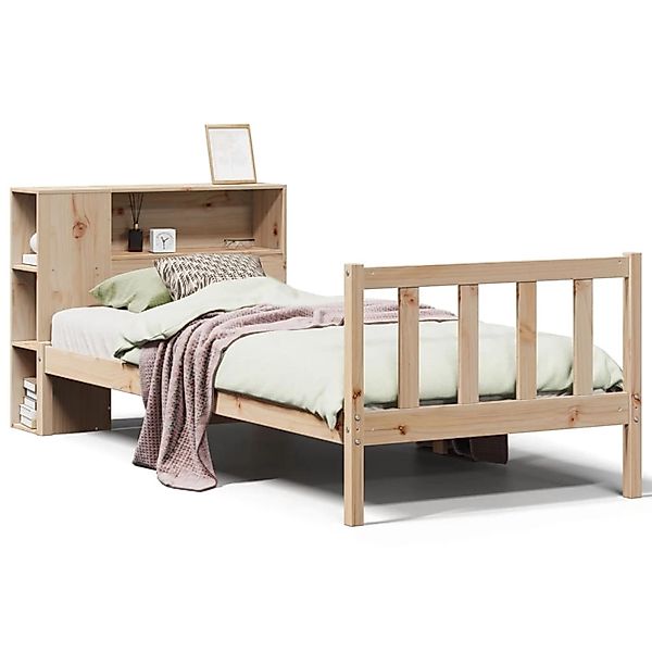 vidaXL Massivholzbett mit Regal ohne Matratze 100x200 cm Kiefer 3321682 günstig online kaufen