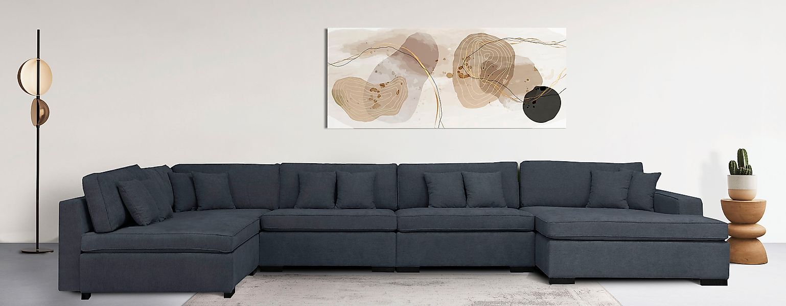 Home affaire Wohnlandschaft »Skara XXL U-Form«, Lounge-Sofa XXL mit Federke günstig online kaufen