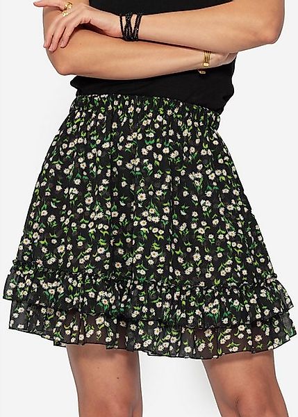SASSYCLASSY Minirock Rüschenrock Damen kurz in A-Linie mit Volants Minirock günstig online kaufen