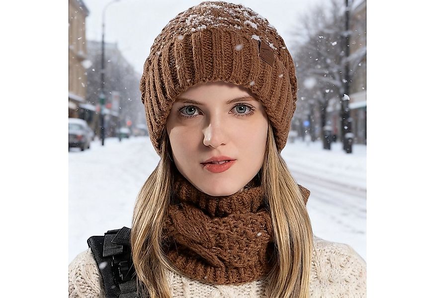 OKWISH Strickmütze Damen Wintermütze und Schal Set Strickmütze Mützen- und günstig online kaufen