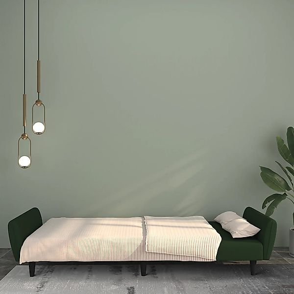 vidaXL Sofa Schlafsofa 2-Sitzer Dunkelgrün Samt günstig online kaufen