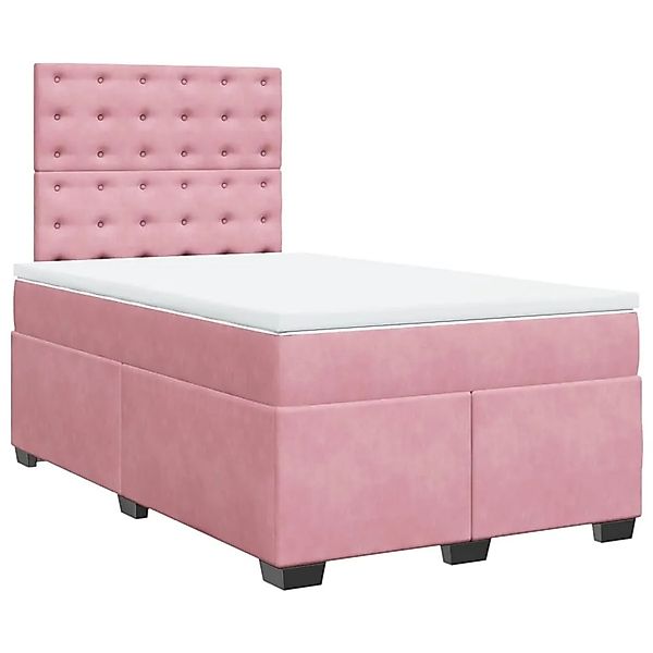 vidaXL Boxspringbett mit Matratze Rosa 120x200 cm Samt 3293199 günstig online kaufen