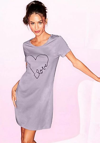Vivance Dreams Bigshirt mit Herzchendruck günstig online kaufen