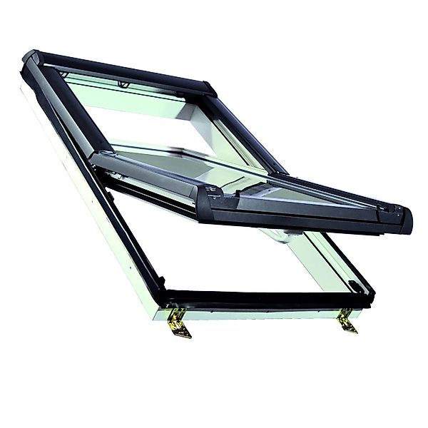 Roro Dachfenster KB1.1 VSG Kunststoff 54 cm x 98 cm Weiß-Anthrazit günstig online kaufen