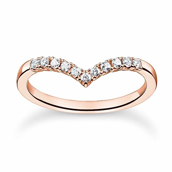 THOMAS SABO Silberring V-Form mit Weißen günstig online kaufen