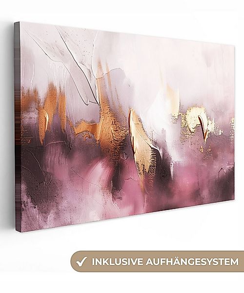 OneMillionCanvasses® Leinwandbild Lila - Abstrakt - Farbe - Gold, Fotodruck günstig online kaufen