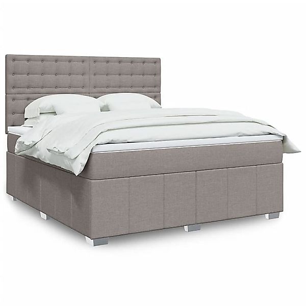 vidaXL Boxspringbett, Boxspringbett mit Matratze Taupe 180x200 cm Stoff günstig online kaufen