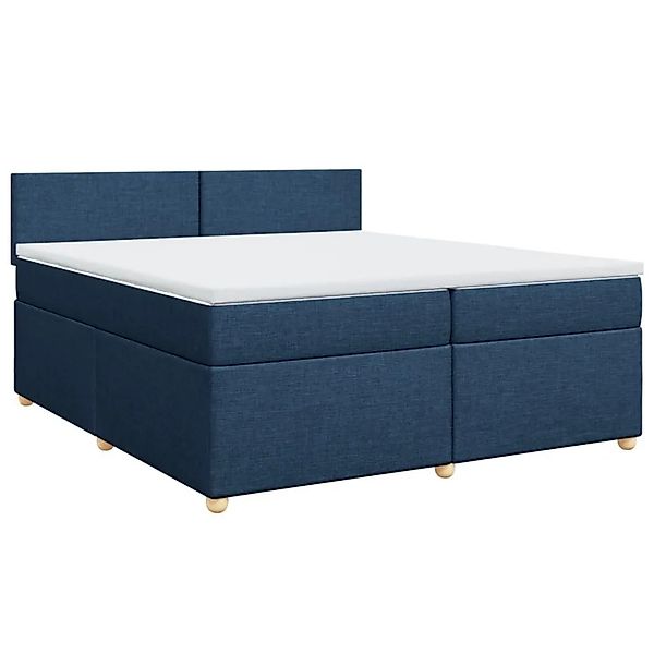 vidaXL Boxspringbett mit Matratze Blau 200x200 cm Stoff 3286786 günstig online kaufen