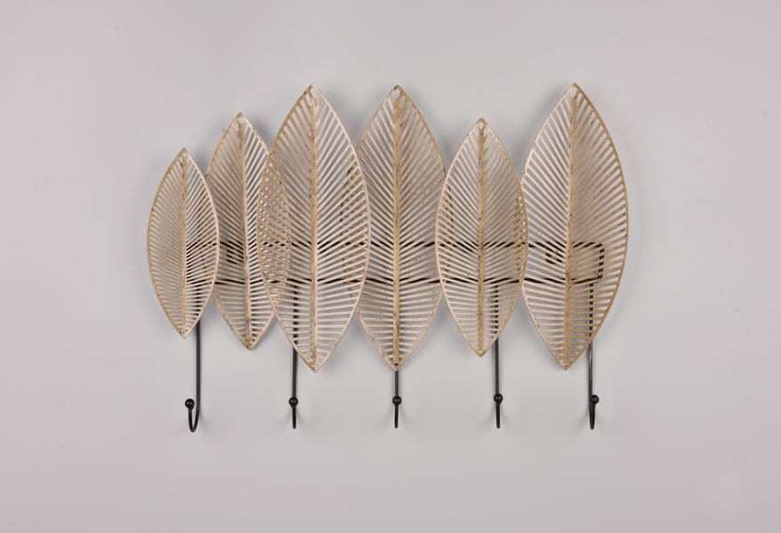 MIRRORS AND MORE Wandgarderobe "Alma" 1 Stk. tlg. Blatt-Design mit 5 Haken günstig online kaufen