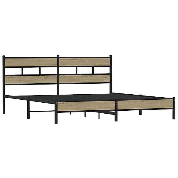 vidaXL Metallbett ohne Matratze Sonoma-Eiche 193x203 cm 3308497 günstig online kaufen