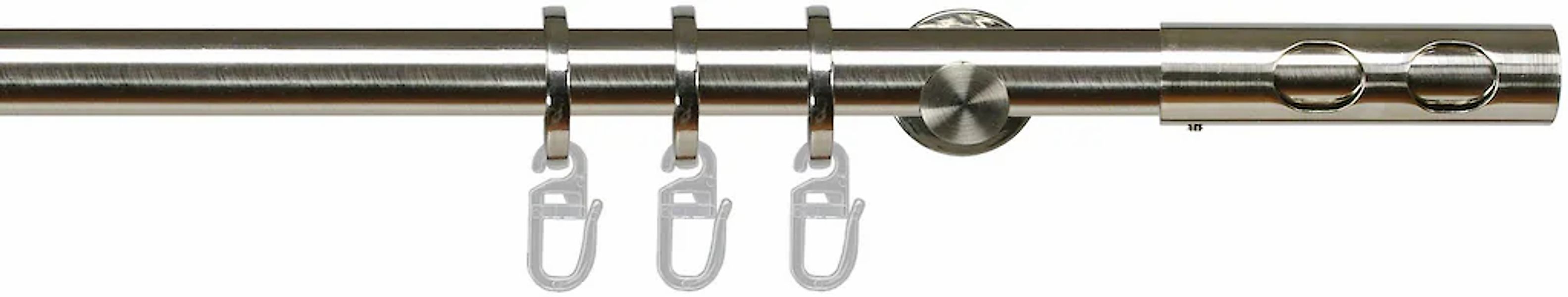 Liedeco Gardinenstange "AVO edelstahl-optik" Ø 20 mm 1 läufig-läufig Fixmaß günstig online kaufen