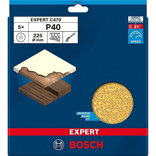 Bosch Schleifblatt C470 Ø 225 mm 5 x P40 günstig online kaufen