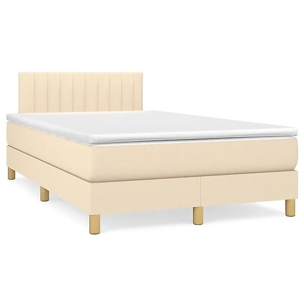vidaXL Boxspringbett mit Matratze Creme 120x200 cm Stoff1373208 günstig online kaufen